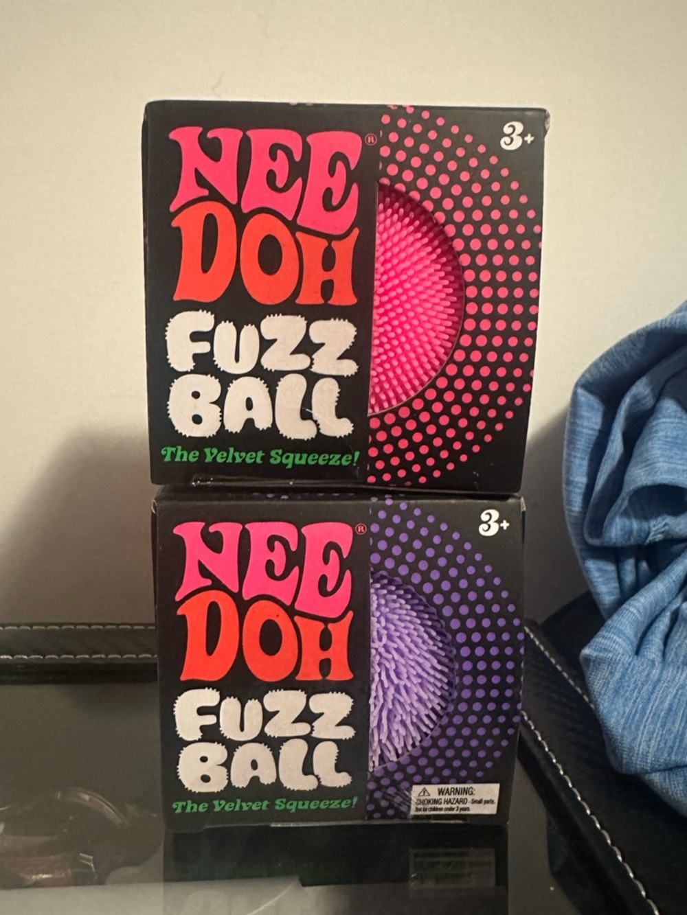 Needoh Fuzzballs - pink and purple set of 2